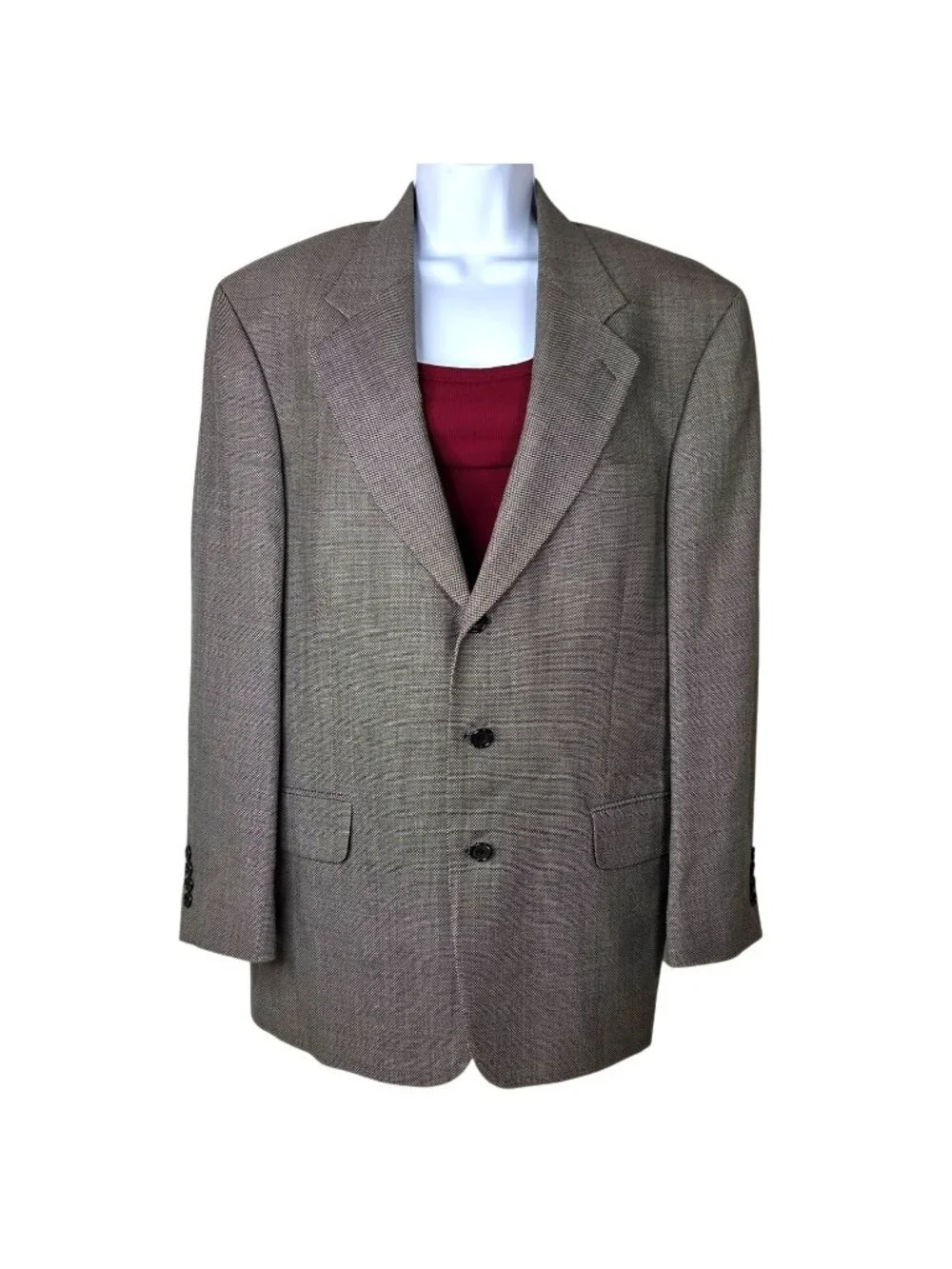 Oscar de la Renta Gray Single Breasted 3 Button Sport Coat Blazer Jacket Men 40R